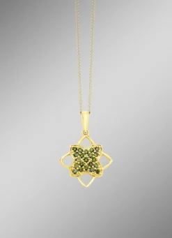 Eleganter Anhänger mit grünen Brillanten