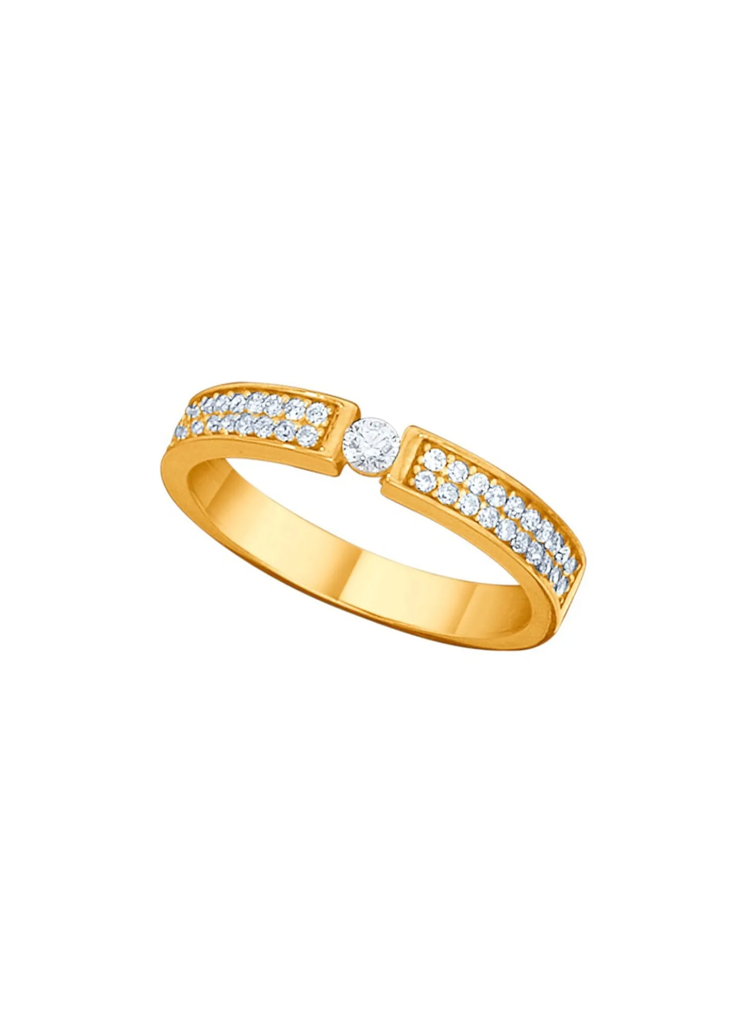 Eleganter Damenring mit synth. Zirkonia