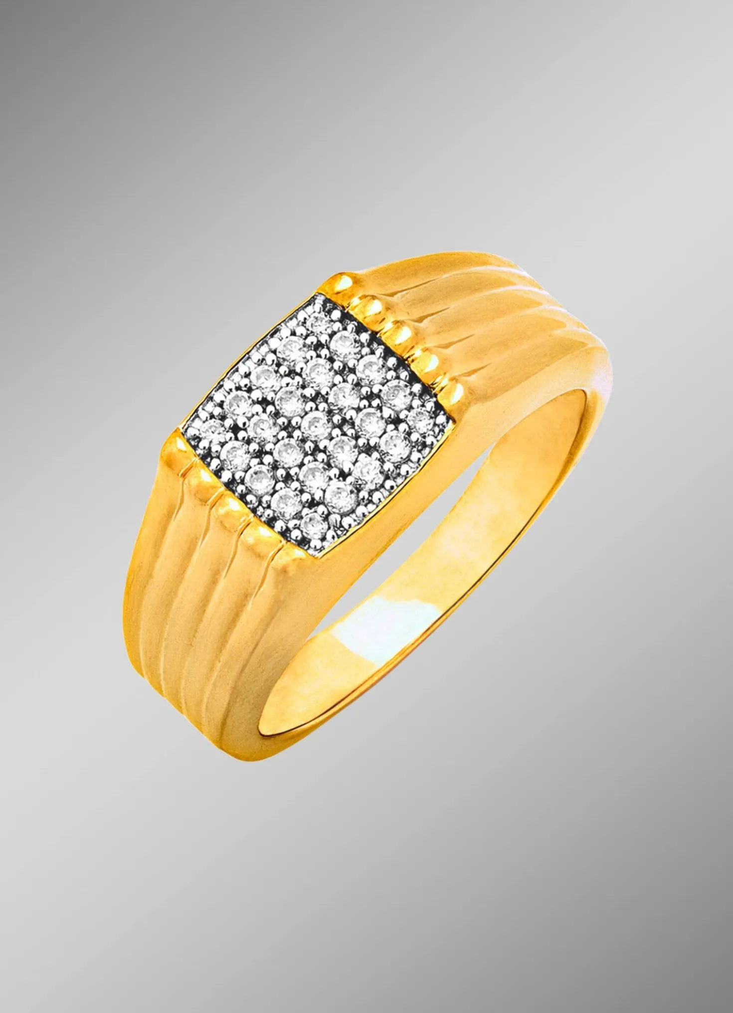 Eleganter Herrenring mit synth. Zirkonia