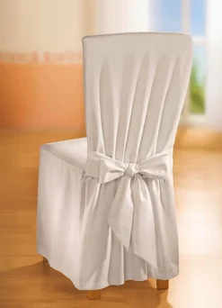 Elegante Stuhlhusse mit Bindebändern