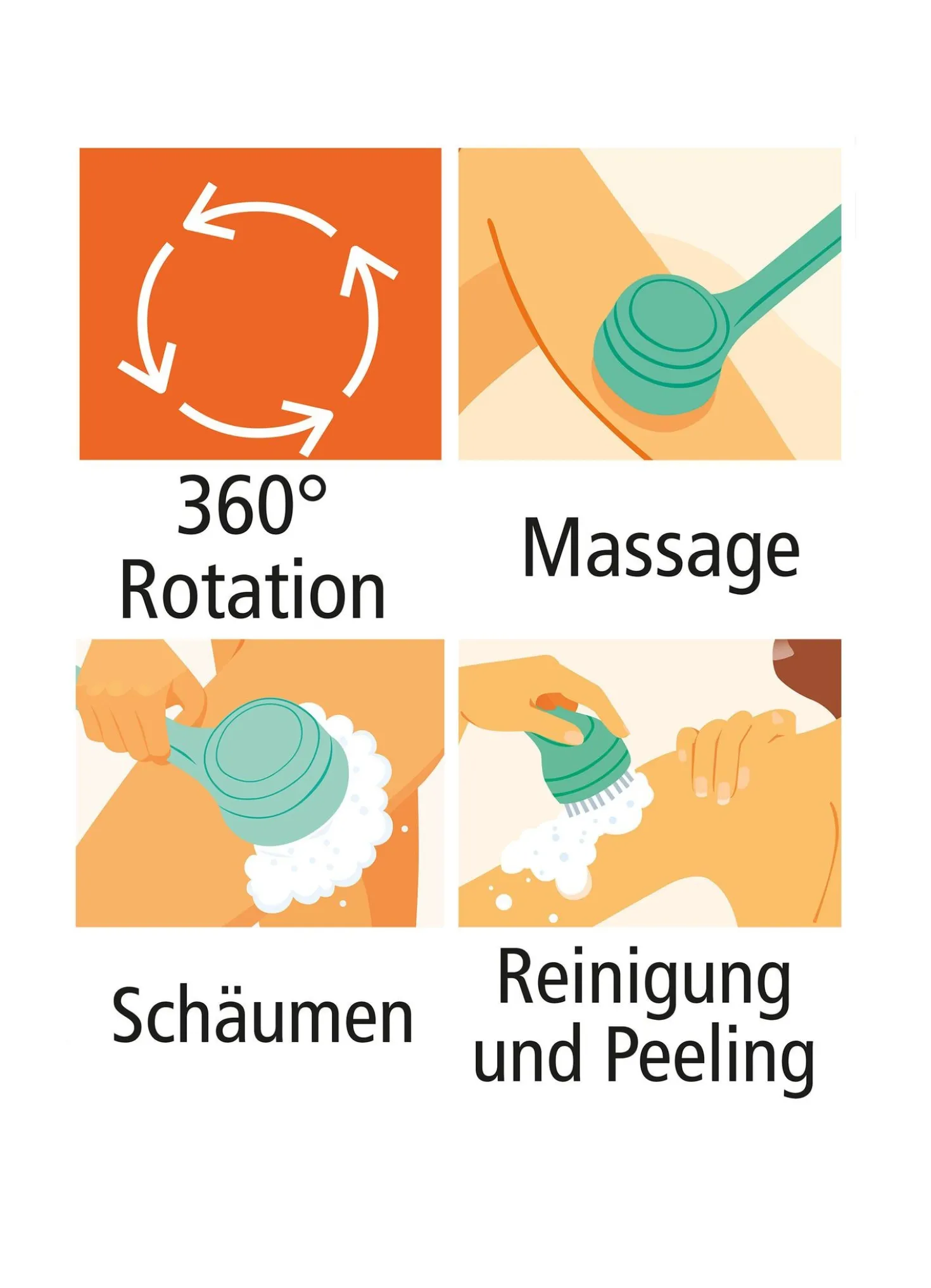 Elektrische Wellness- und Badebürste 4 in 1