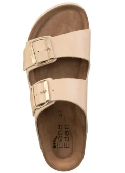 ELENA EDEN, bequeme Damen-Pantoletten, Weite H, mit Klettspange