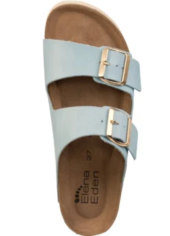 ELENA EDEN, bequeme Damen-Pantoletten, Weite H, mit Klettspange