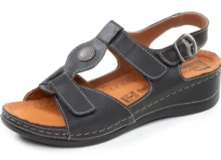 ELENA EDEN, bequeme Damen-Sandalen, Weite G, mit Klettverschluss