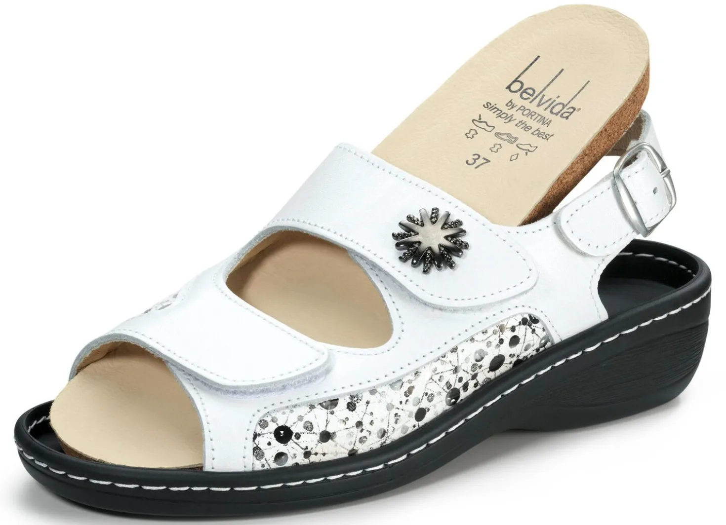 ELENA EDEN, bequeme Damen-Sandalen, Weite H, mit herausnehmbarem Fußbett