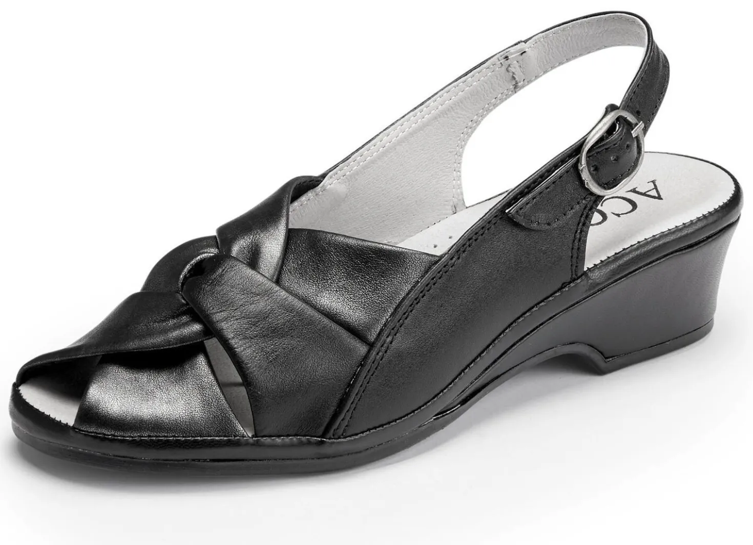ELENA EDEN, elegante Damen-Sandalen, Weite G, aus Leder