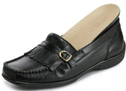 ELENA EDEN, klassische Damen-Slipper, Weite H, mit herausnehmbarem Lederfußbett