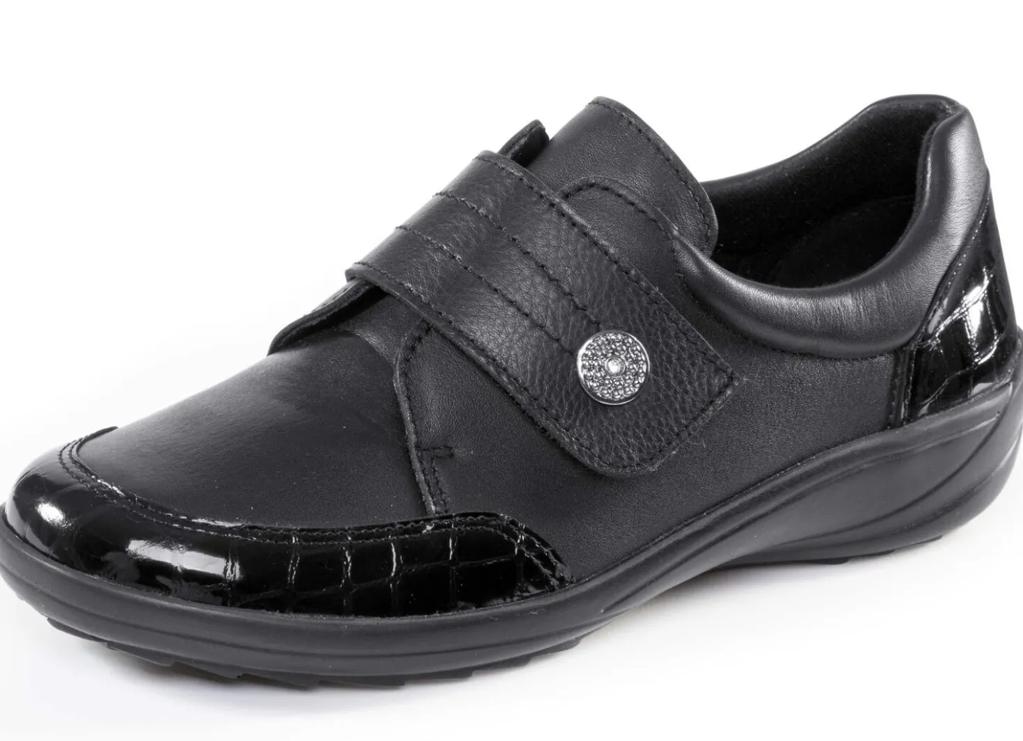 ELENA EDEN, komfortable Damen-Slipper, Weite H, mit Klettverschluss