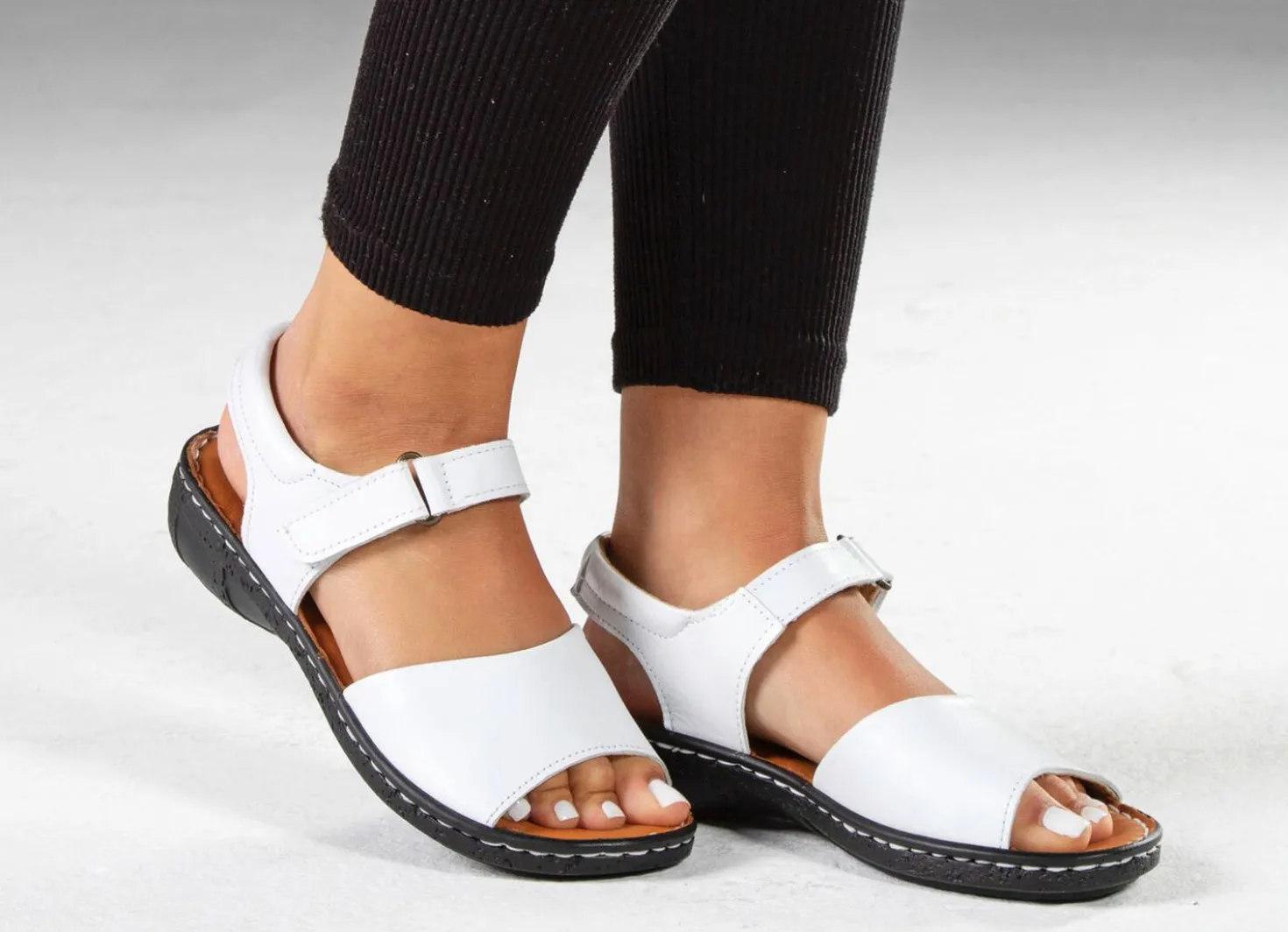 ELENA EDEN, modische Damen-Sandalen, Weite G, mit Klettverschluss
