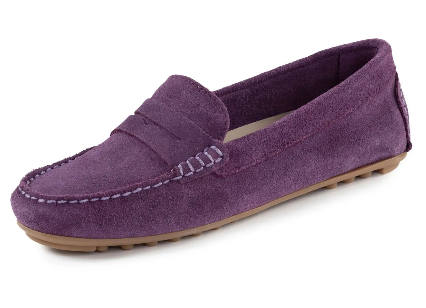 ELENA EDEN Mokassin-Slipper aus geschmeidigem Rind-Veloursleder