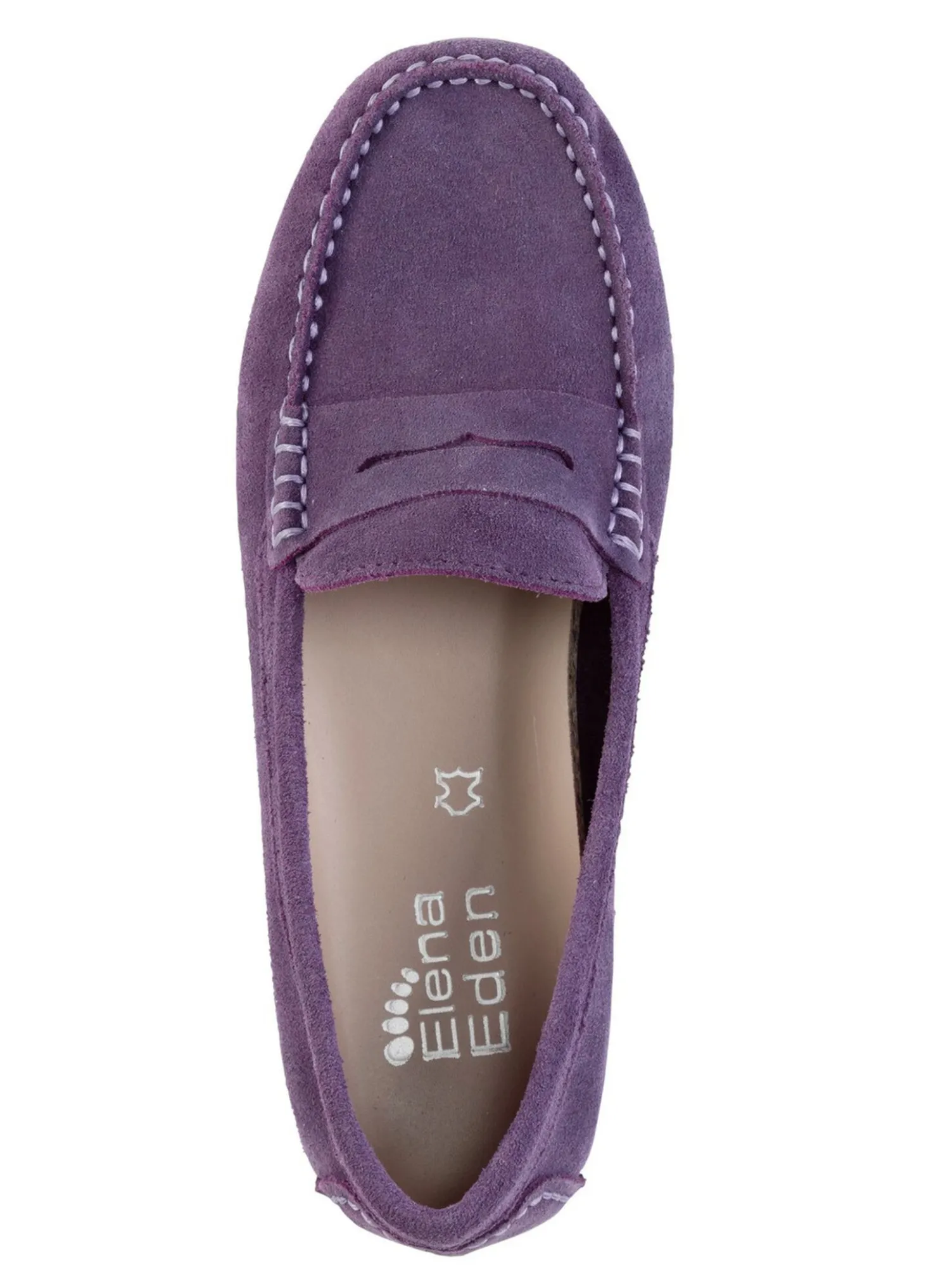 ELENA EDEN Mokassin-Slipper aus geschmeidigem Rind-Veloursleder
