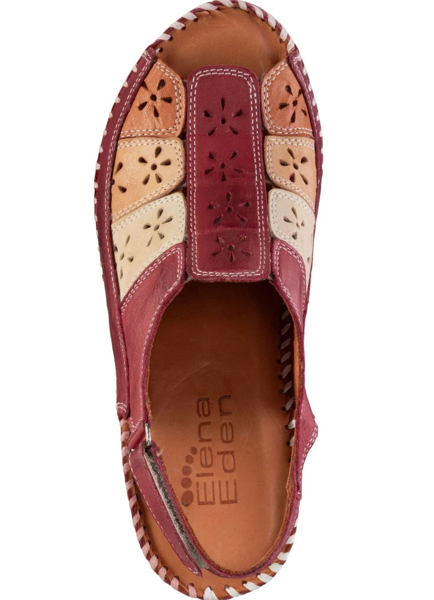 ELENA EDEN Sandalette aus weichem, perforiertem Nappaleder