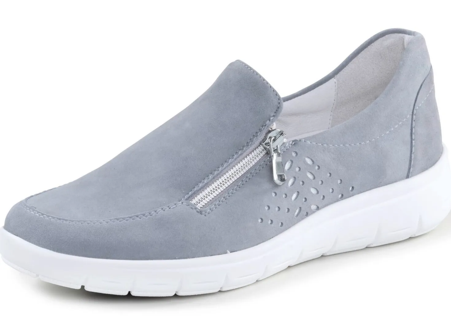 ELENA EDEN Slipper aus hochwertigem Veloursleder mit Zier-Perforation