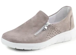ELENA EDEN Slipper aus hochwertigem Veloursleder mit Zier-Perforation