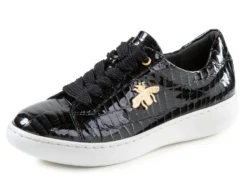 ELENA EDEN Sneaker aus Lackleder mit edlem Metallschmuck