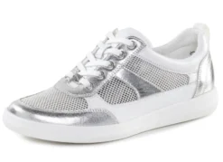 ELENA EDEN Sneaker aus Nappaleder und luftigem Textil in Netzoptik