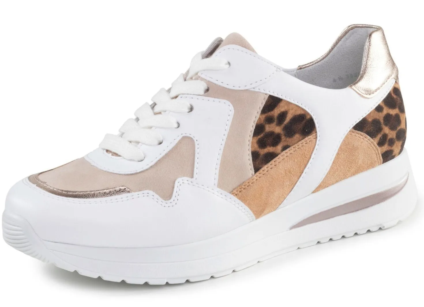 ELENA EDEN Sneaker mit Leo-Print und Metallic-Besätzen