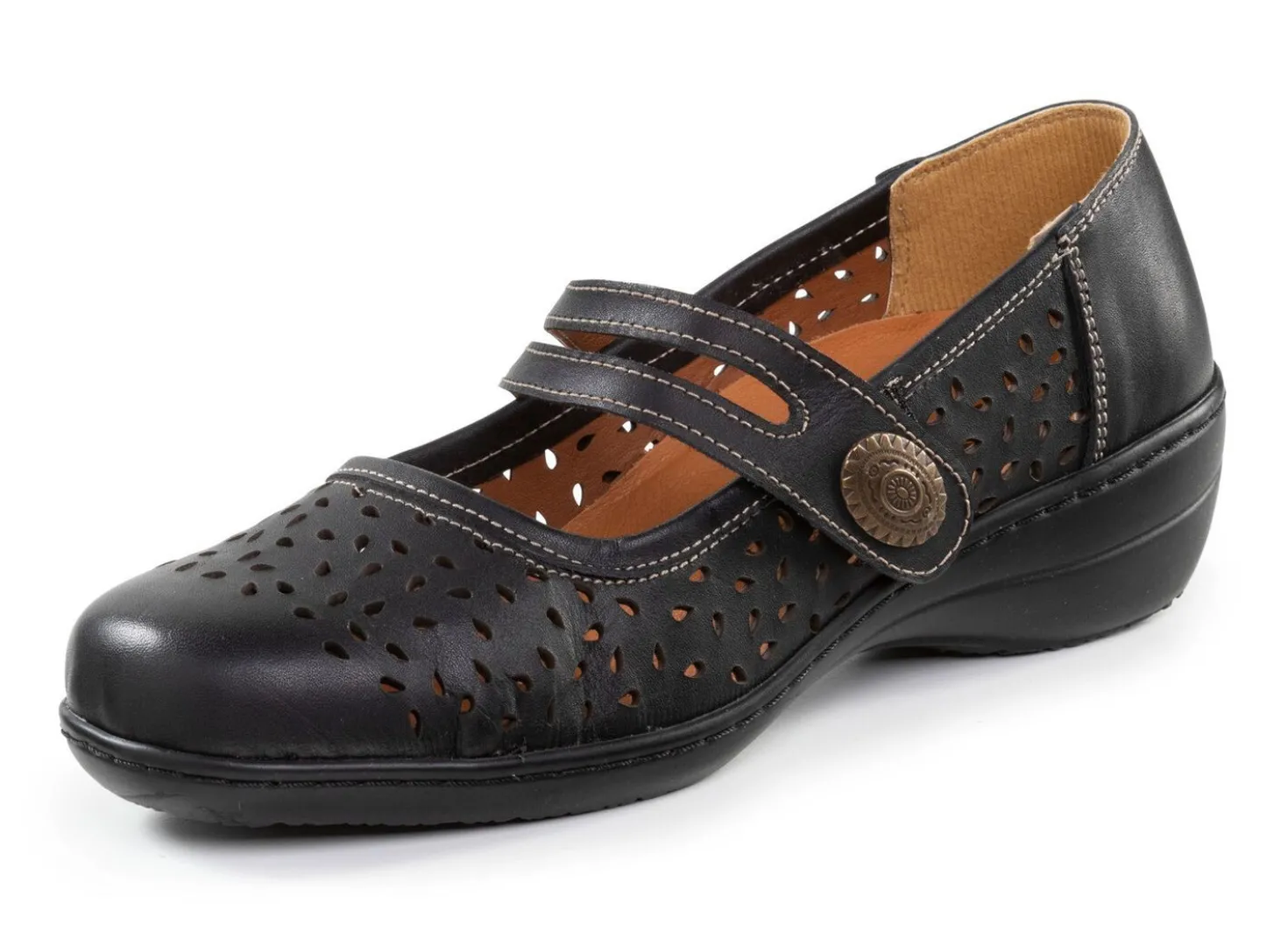 ELENA EDEN, sommerliche Damen-Spangenschuhe, Weite H, mit herausnehmbarem Fußbett