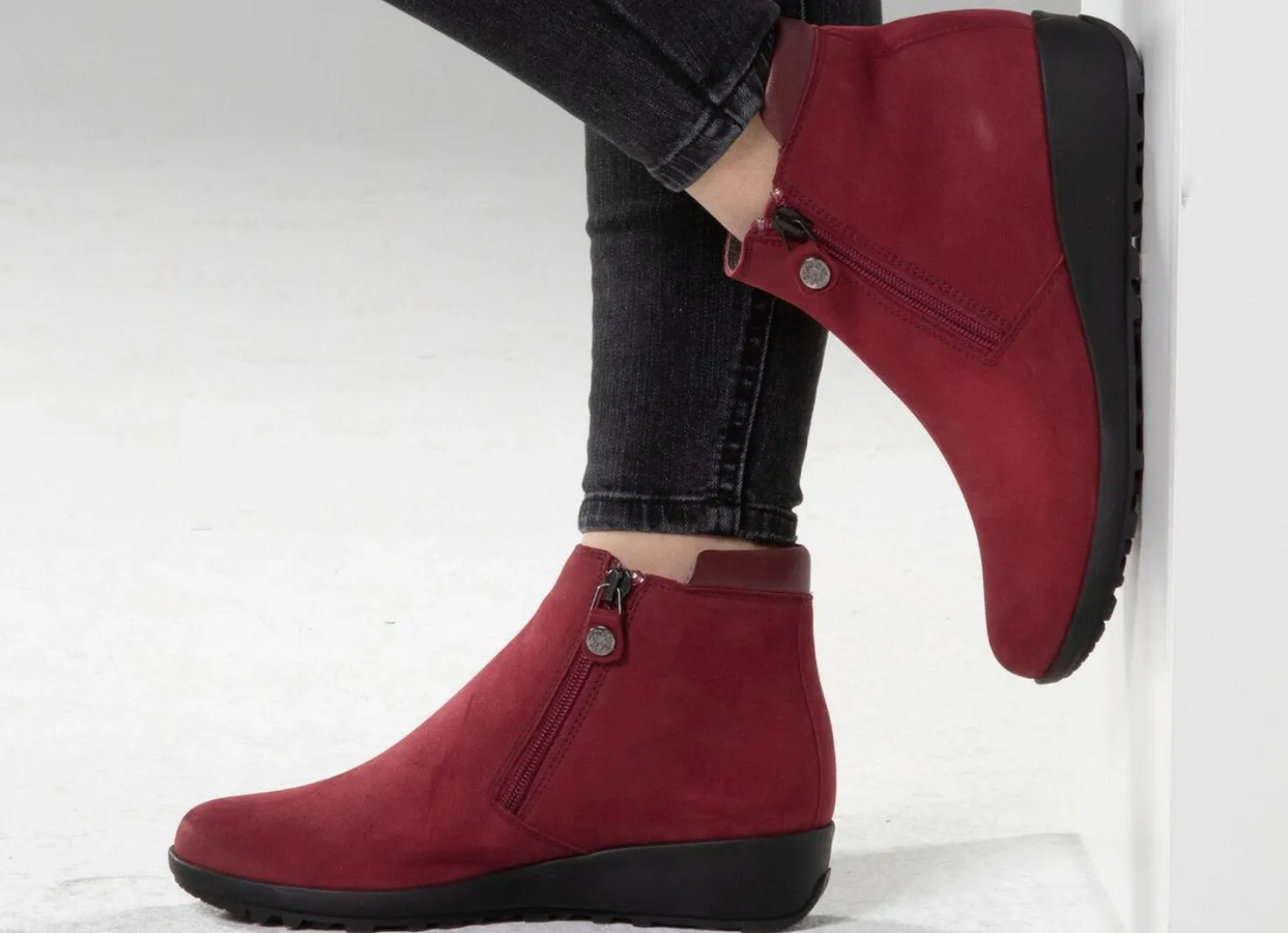 ELENA EDEN Stiefelette mit Nappaleder-Besatz