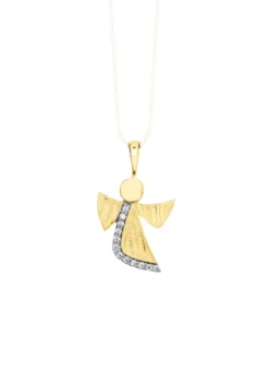 Engel-Anhänger aus Gold mit Zirkonia