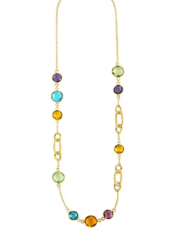 Farbenfrohe Eleganz: Halskette mit Quarzen
