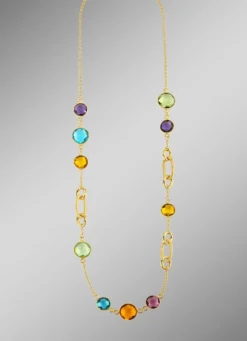 Farbenfrohe Eleganz: Halskette mit Quarzen