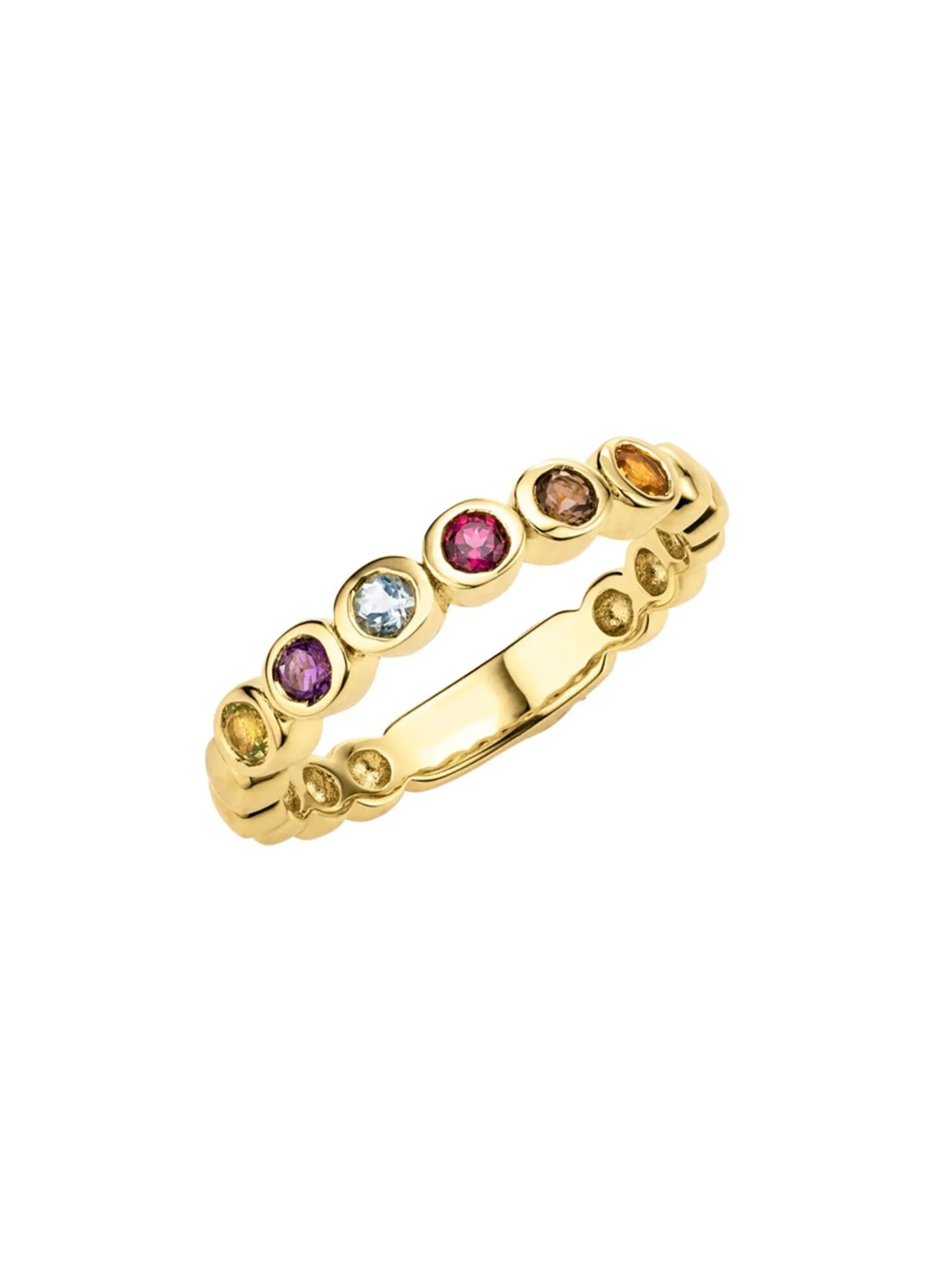 Farbenfroher Memoire-Ring aus hochwertigem Gold
