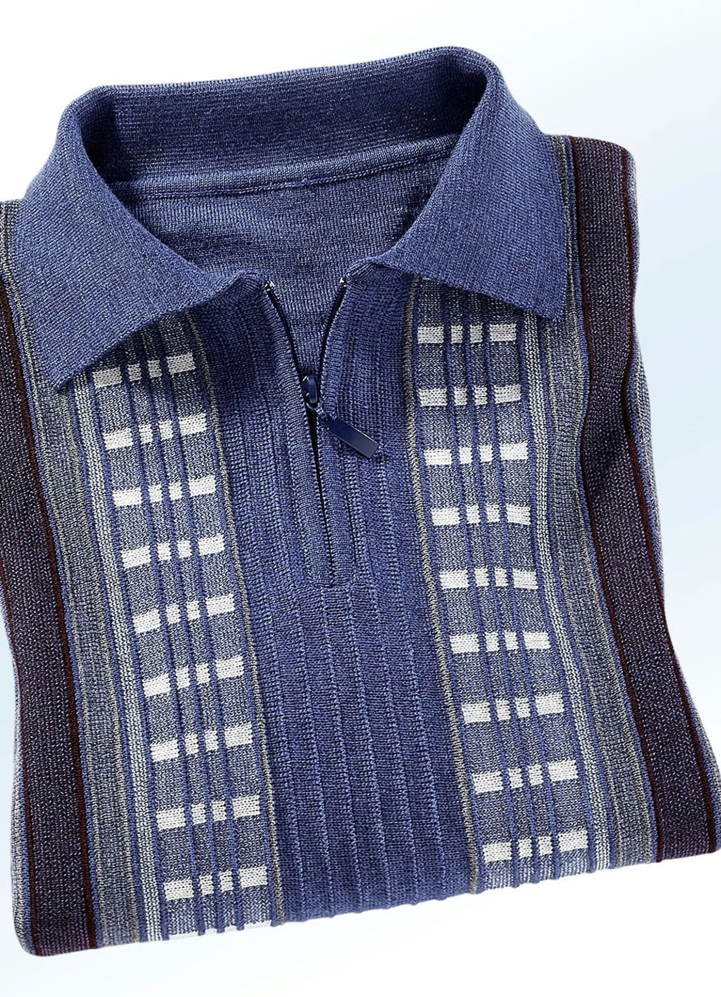 Faszinierender Polopullover mit kurzem Reißverschluss