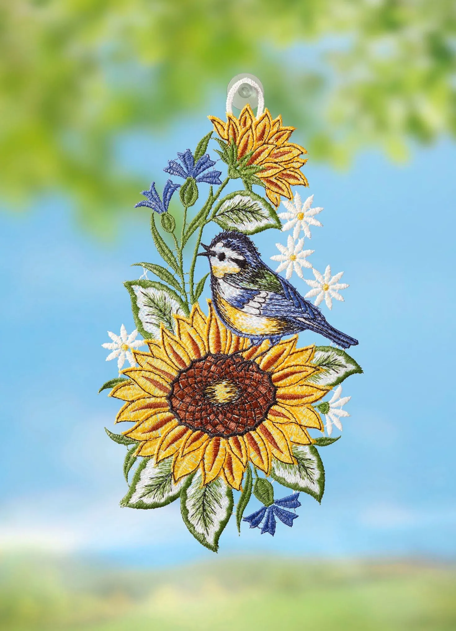 Fensterbild mit Sonnenblume