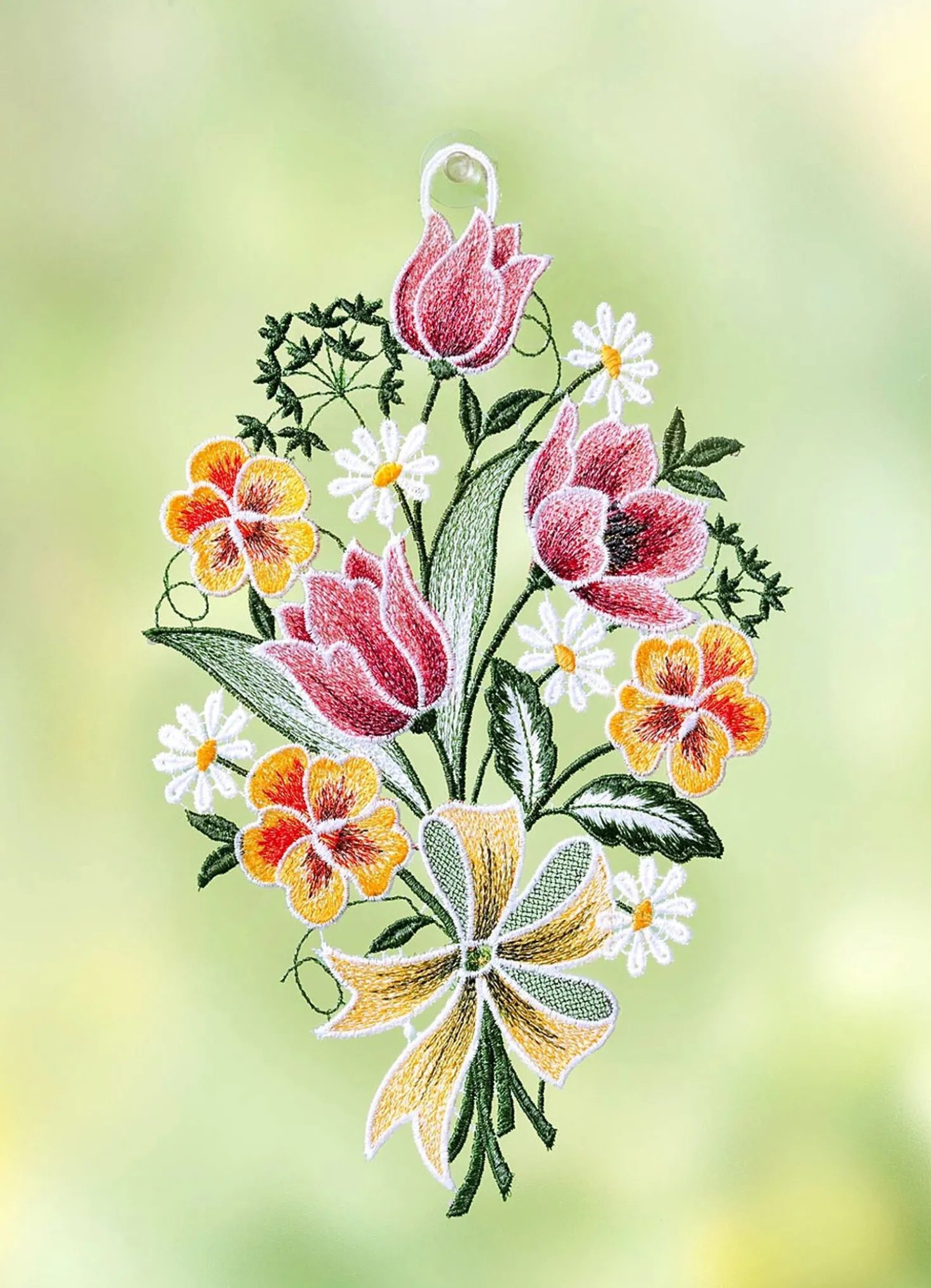Fensterbild Tulpen mit Saughaken