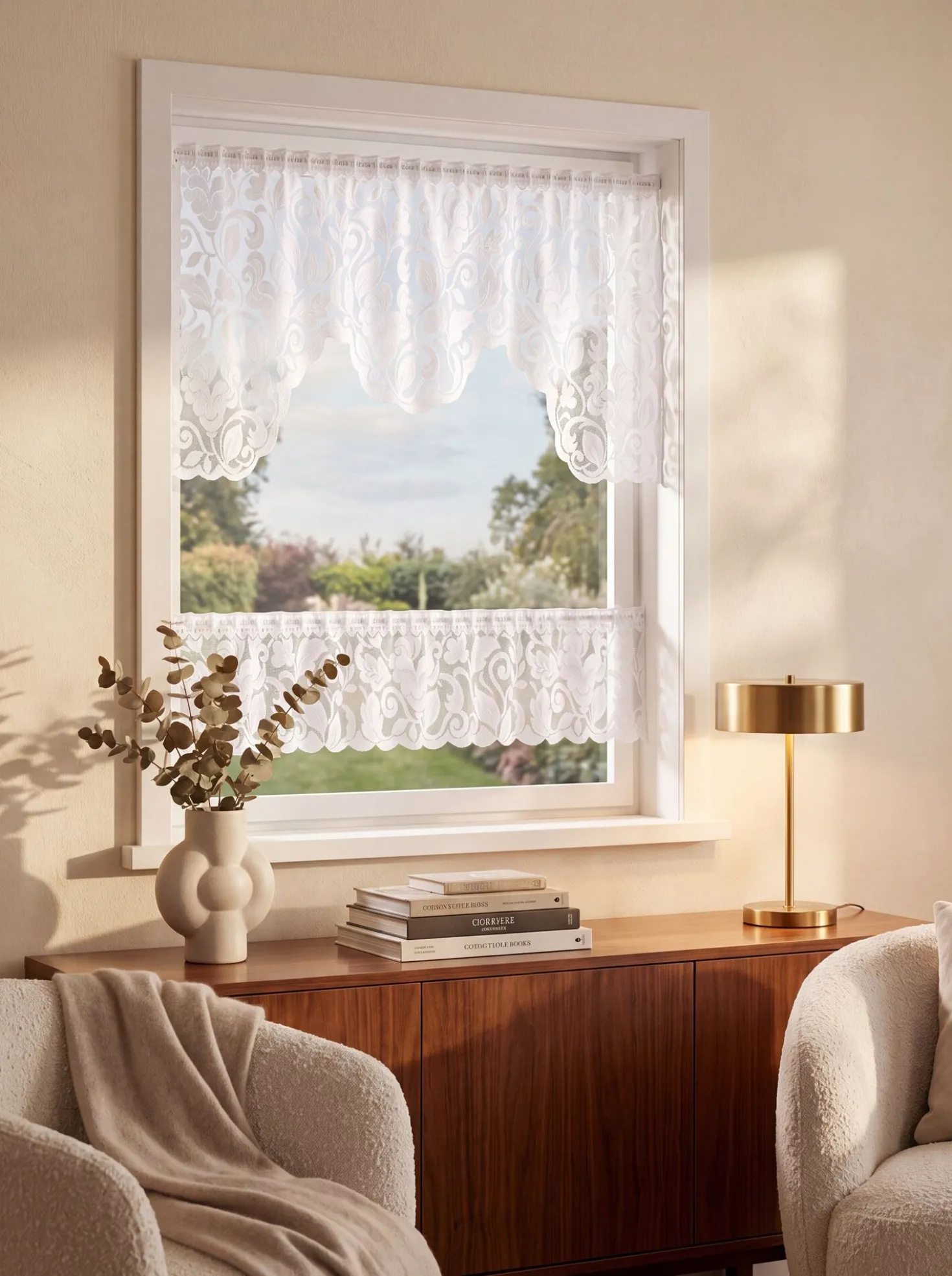 Fensterset mit Stangendurchzug, 2-teilig