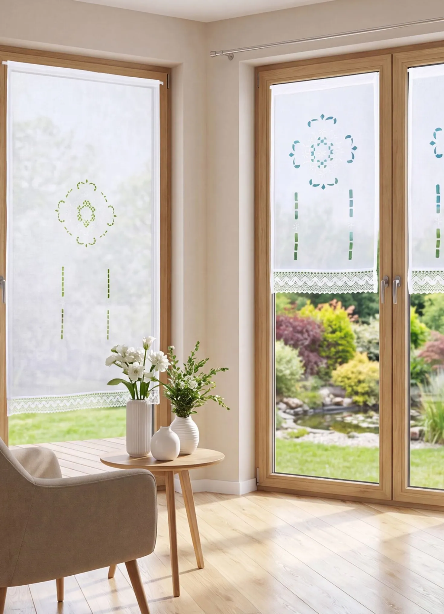 Fenster- und Türbehang mit Stangendurchzug