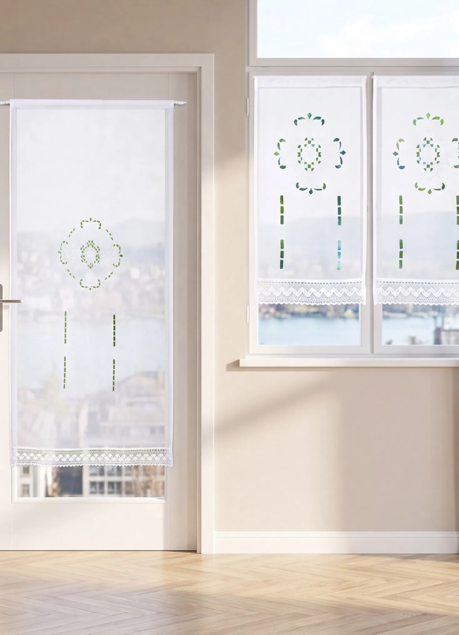 Fenster- und Türbehang mit Stangendurchzug