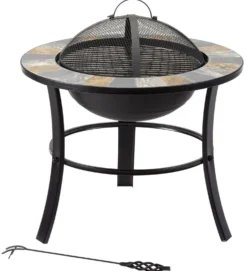 Feuerstelle Stonegate mit stilvollem Schiefer-Mosaik-Finish