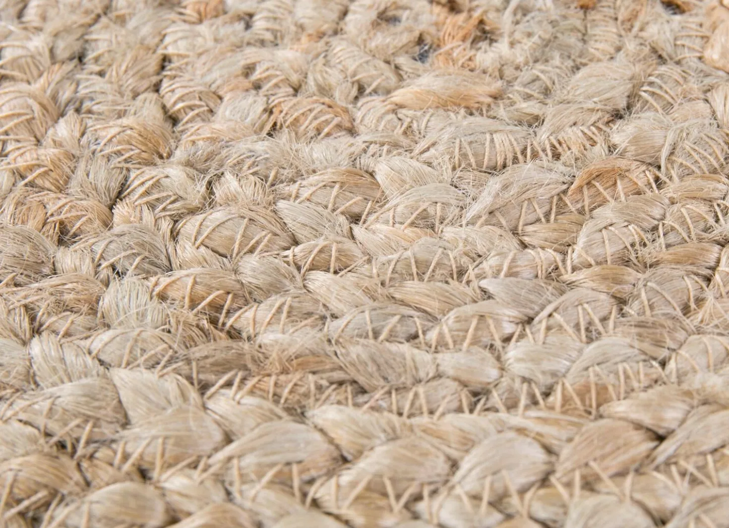 Flechtteppich, handgeflochten aus 100% Jute
