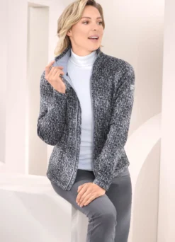 Fleecejacke in Strickoptik