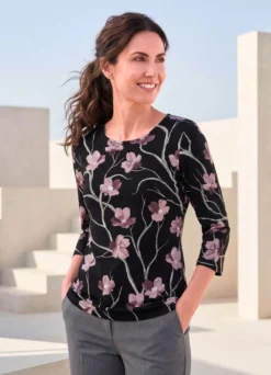 floral dessiniertes Shirt