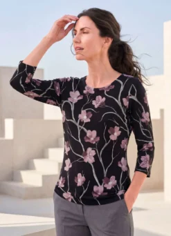 floral dessiniertes Shirt
