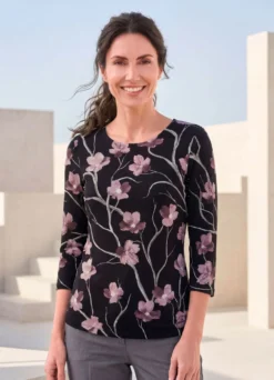 floral dessiniertes Shirt