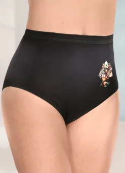 Fünferpack Slips mit Blumenmotiv