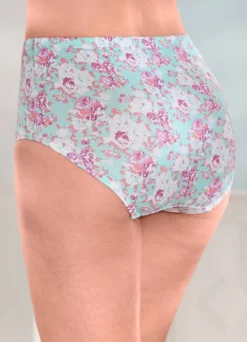 Fünferpack Slips mit buntem Floraldessin