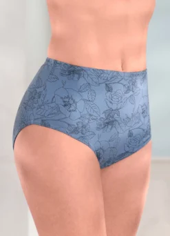 Fünferpack Slips mit Floraldessin