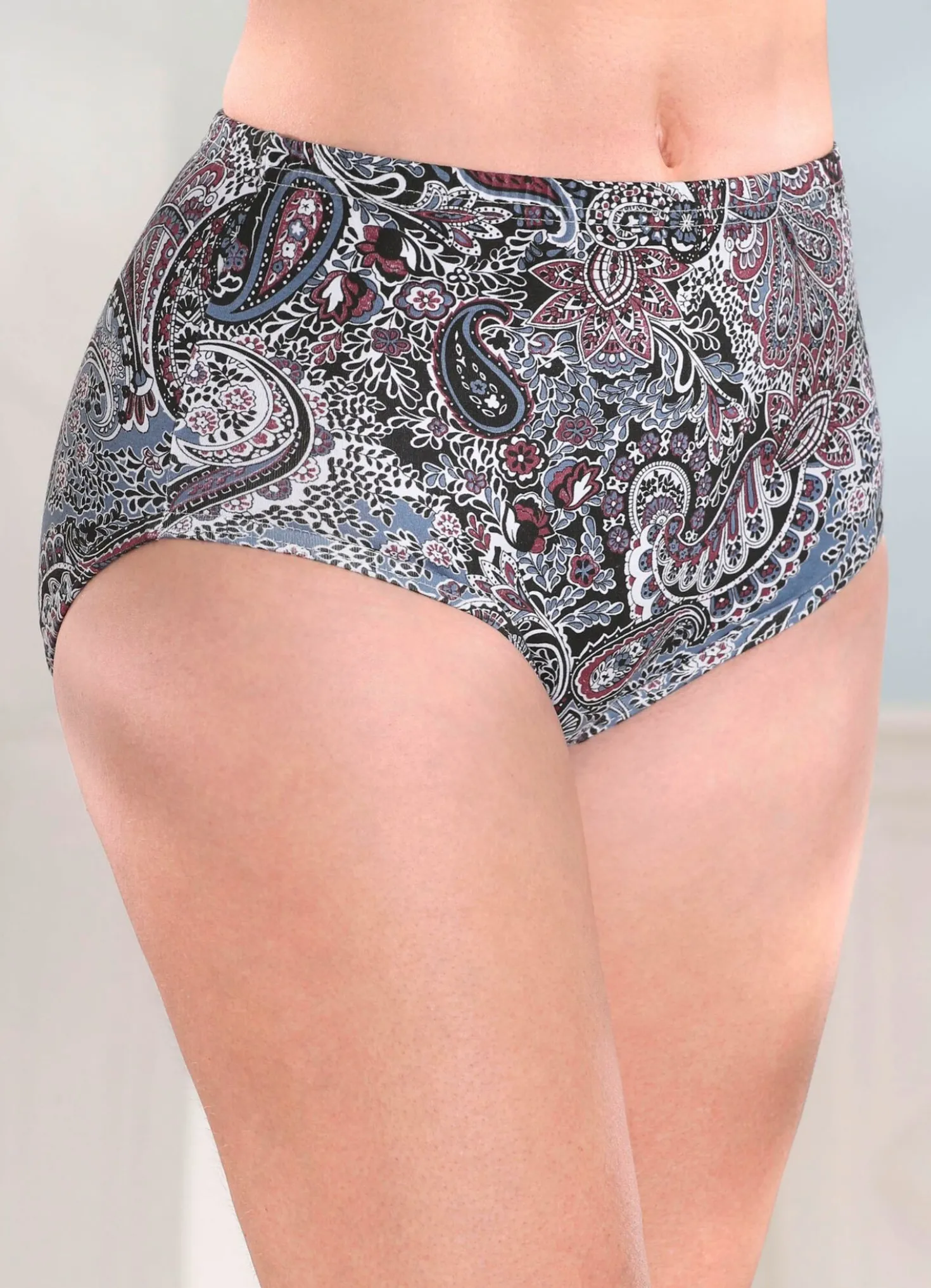 Fünferpack Slips mit Paisley-Druck