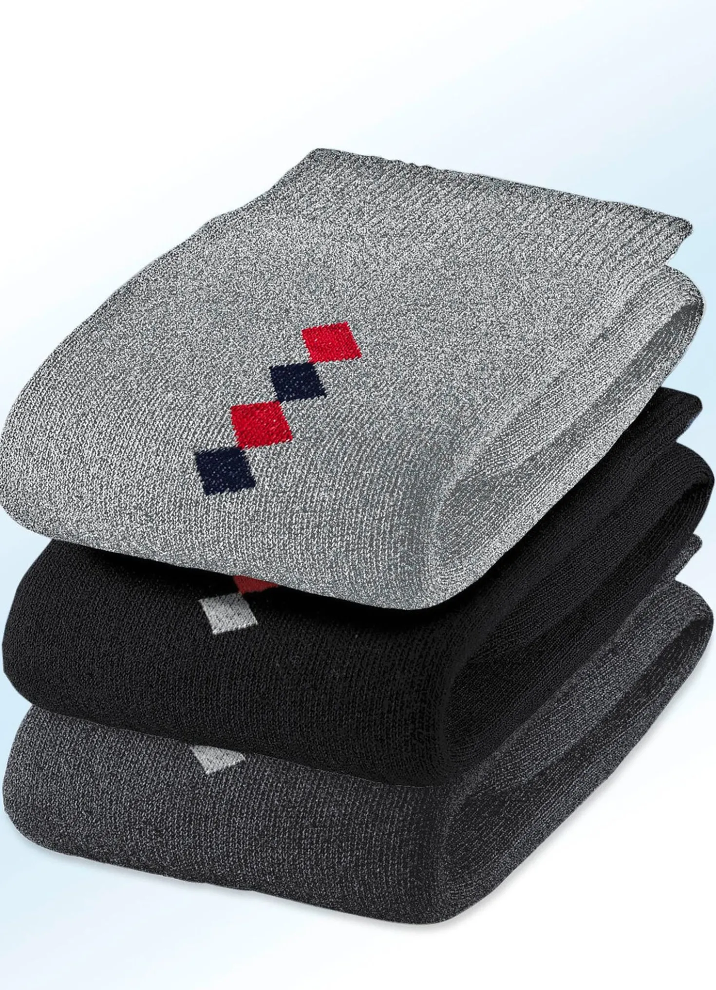 Fünferpack Socken mit handgekettelter Spitze und druckfreiem Bund