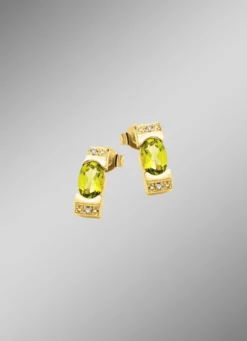 Frische trifft Eleganz – Ohrstecker mit Peridot und Diamanten
