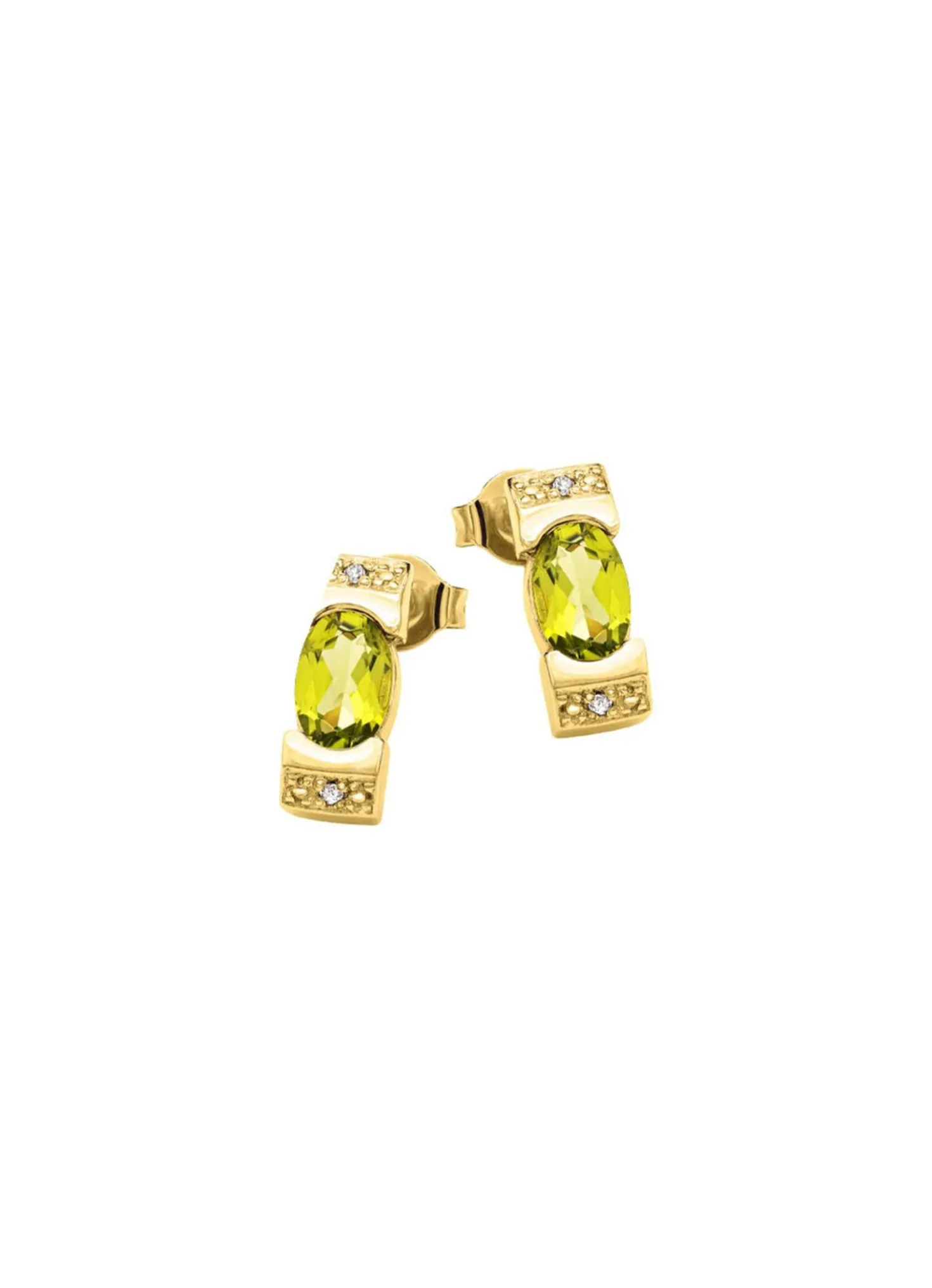 Frische trifft Eleganz – Ohrstecker mit Peridot und Diamanten