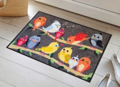 Fußmatte Vogelfamilie