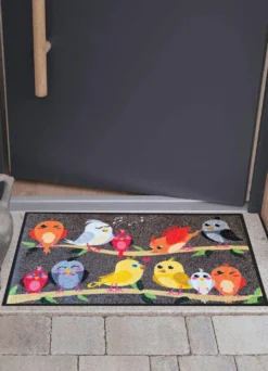 Fußmatte Vogelfamilie