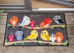 Fußmatte Vogelfamilie