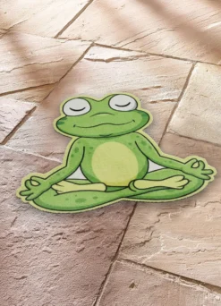 Fußmatte Yogafrosch mit rutschhemmender Rückseite
